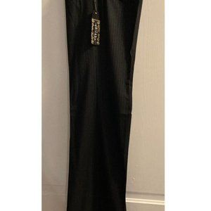 Vertigo Paris Pants Pinstripe Wide Leg Pants Black-LONG